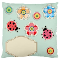 Buttons & Ladybugs Cute Standard Flano Cushion Case (one Side) by Simbadda