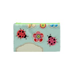 Buttons & Ladybugs Cute Cosmetic Bag (xs) by Simbadda