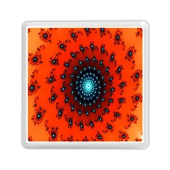 Red Fractal Spiral Memory Card Reader (square)  by Simbadda