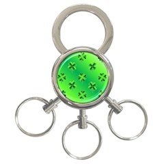 Shamrock Green Pattern Design 3-ring Key Chains by Simbadda