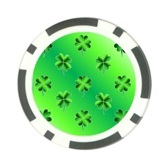 Shamrock Green Pattern Design Poker Chip Card Guard (10 Pack) by Simbadda