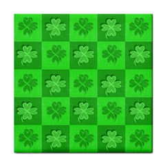 Fabric Shamrocks Clovers Tile Coasters by Simbadda