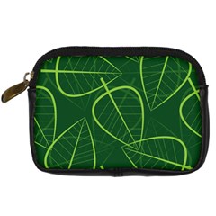 Vector Seamless Green Leaf Pattern Digital Camera Cases by Simbadda