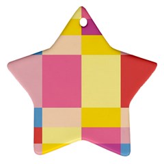Colorful Squares Background Star Ornament (two Sides) by Simbadda