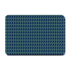 Clovers On Dark Blue Small Doormat  by PhotoNOLA