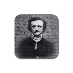 Edgar Allan Poe  Rubber Coaster (square)  by Valentinaart