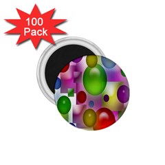 Colorful Bubbles Squares Background 1 75  Magnets (100 Pack)  by Simbadda
