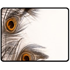 Peacock Feathery Background Fleece Blanket (medium)  by Simbadda