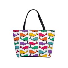 Small Rainbow Whales Shoulder Handbags by Simbadda