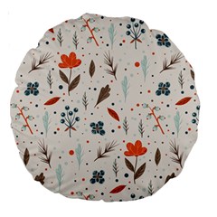 Seamless Floral Patterns  Large 18  Premium Round Cushions by TastefulDesigns