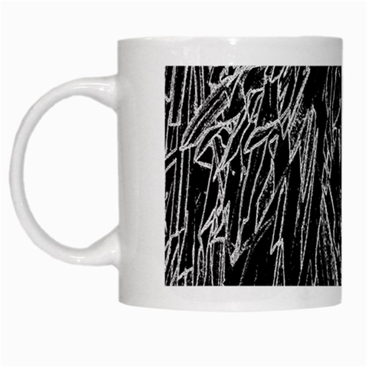 Gray Background Pattern White Mugs