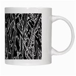 Gray Background Pattern White Mugs Right