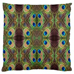 Beautiful Peacock Feathers Seamless Abstract Wallpaper Background Standard Flano Cushion Case (one Side) by Simbadda