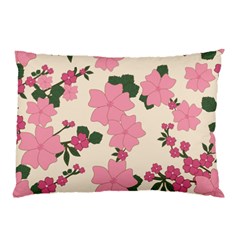 Vintage Floral Wallpaper Background In Shades Of Pink Pillow Case