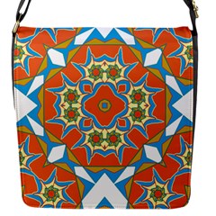 Digital Computer Graphic Geometric Kaleidoscope Flap Messenger Bag (s) by Simbadda