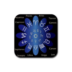 Astrology Birth Signs Chart Rubber Coaster (square)  by Amaryn4rt