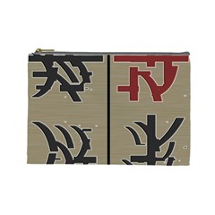 Xia Script On Gray Background Cosmetic Bag (large)  by Amaryn4rt