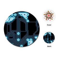 A Completely Seamless Background Design Circuitry Playing Cards (round)  by Amaryn4rt