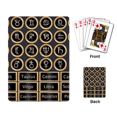 Black And Gold Buttons And Bars Depicting The Signs Of The Astrology Symbols Playing Card by Amaryn4rt