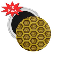Golden 3d Hexagon Background 2 25  Magnets (10 Pack)  by Amaryn4rt