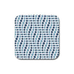 Circle Blue Grey Line Waves Rubber Square Coaster (4 Pack)  by Alisyart