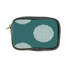 Green Circle Floral Flower Blue White Coin Purse by Alisyart