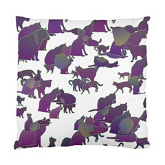 Many Cats Silhouettes Texture Standard Cushion Case (two Sides) by Amaryn4rt