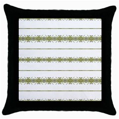 Ethnic Floral Stripes Throw Pillow Case (black) by dflcprints