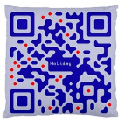 Digital Computer Graphic Qr Code Is Encrypted With The Inscription Large Flano Cushion Case (two Sides) by Amaryn4rt