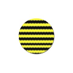 Yellow Black Chevron Wave Golf Ball Marker (10 Pack) by Amaryn4rt