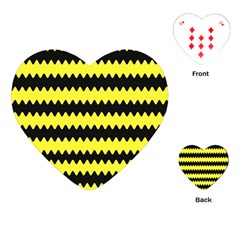 Yellow Black Chevron Wave Playing Cards (heart)  by Amaryn4rt
