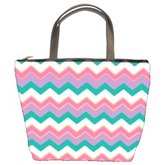 Chevron Pattern Colorful Art Bucket Bags by Amaryn4rt