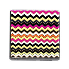 Colorful Chevron Pattern Stripes Memory Card Reader (square) by Amaryn4rt