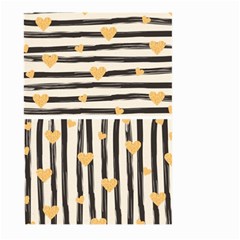 Black Lines And Golden Hearts Pattern Large Garden Flag (two Sides) by TastefulDesigns