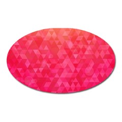 Abstract Red Octagon Polygonal Texture Oval Magnet by TastefulDesigns