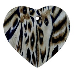 Tiger Background Fabric Animal Motifs Ornament (heart) by Amaryn4rt