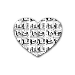 Old Comic Strip Heart Coaster (4 Pack)  by Valentinaart