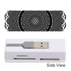 Black Lace Kaleidoscope On White Memory Card Reader (stick)  by Amaryn4rt