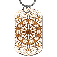 Golden Filigree Flake On White Dog Tag (two Sides)