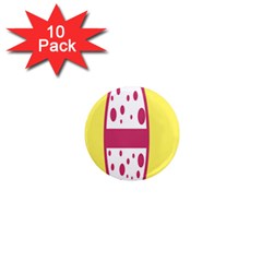 Easter Egg Shapes Large Wave Pink Yellow Circle Dalmation 1  Mini Magnet (10 Pack)  by Alisyart