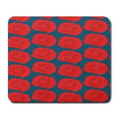 Rose Repeat Red Blue Beauty Sweet Large Mousepads by Alisyart