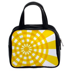 Weaving Hole Yellow Circle Classic Handbags (2 Sides) by Alisyart