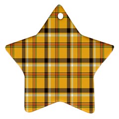 Plaid Yellow Line Star Ornament (two Sides) by Alisyart