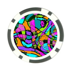 Abstract Art Squiggly Loops Multicolored Poker Chip Card Guard by EDDArt