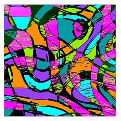 Abstract Art Squiggly Loops Multicolored Large Satin Scarf (square) by EDDArt