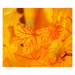 Bright Yellow Autumn Leaves Double Sided Flano Blanket (small)  by Amaryn4rt