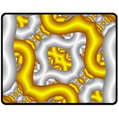 Fractal Background With Golden And Silver Pipes Double Sided Fleece Blanket (medium)  by Amaryn4rt