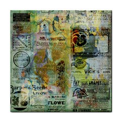 Old Newspaper And Gold Acryl Painting Collage Face Towel by EDDArt