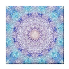 India Mehndi Style Mandala   Cyan Lilac Face Towel by EDDArt