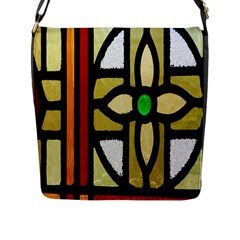 A Detail Of A Stained Glass Window Flap Messenger Bag (l)  by Amaryn4rt